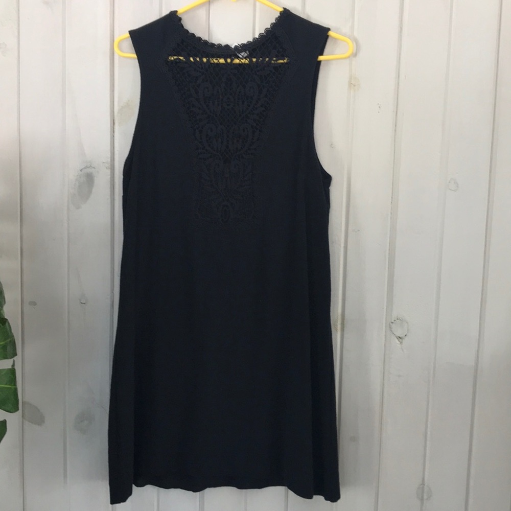 Free people crochet sleeveless black dress small
